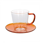 La Cafetière Colour Amber Tea Cup and Saucer