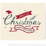 TUPARKA Christmas Card  With Envelope & Sticker, Merry Christmas & Happy New Year, Ivory