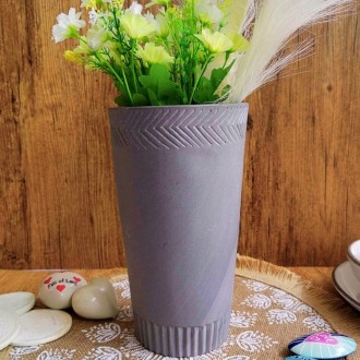 Undugu Cylindrical Cone Handcrafted Soapstone Statement Vase 