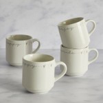 Dunelm Sweet Words Stacking Porcelain Mugs white, Set of 4