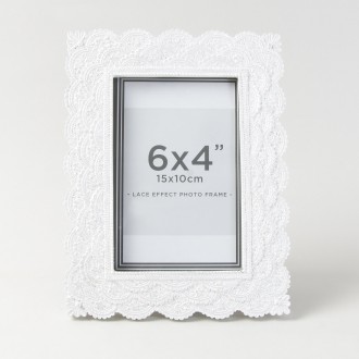 Dunelm Pearl Lace Effect Photo Frame 