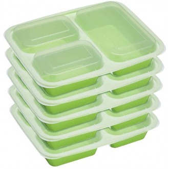 Healthy Eating BPA-Free Portion Control Lunch Boxes / Food Prep Containers,  (Set of 5)