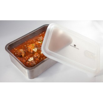 MasterClass All-in-One Stainless Steel Container with Lid,  ( Oven & Microwave Safe + Fridge & Freezer) 1.3-Litre 