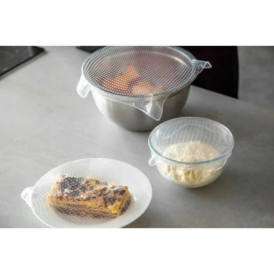 MasterClass Set of 4 Silicone Stretch Lids - Reusable Eco-Friendly Cling Film Alternatives, 25 and 15cm, MCFCSQ4PCASTD Shop quality MasterClass Set of 4 Silicone Stretch Lids - Reusable Eco-Friendly Cling Film Alternatives, 25 and 15cm in Kenya from vituzote.com Shop in-store or online and get countrywide delivery!
