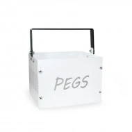 Zuri Steel Powder- Coated Peg Box - White  Zuri Steel Powder- Coated Peg Box - White