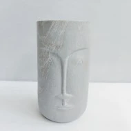 Undugu Straight Face Handcrafted Soapstone Flower Statement Vase  Undugu Straight Face Handcrafted Soapstone Flower Statement Vase