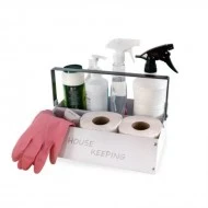 Zuri Steel Powder-Coated Housekeeping Caddy-White  Zuri Steel Powder-Coated Housekeeping Caddy-White